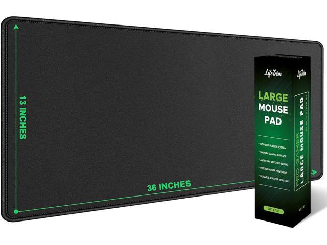 Extra Large Gaming Desk Cover - 36' x 13' Oversized Black Mouse Pad - Thick Desk Protector Mat