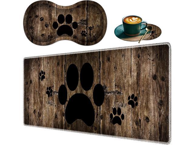 Large XXL Gaming Table Mat 31.5 'x 11.8', Ergonomic Mouse Wrist Pad and Coaster Set, Non-Slip Base, Memory Foam, Office and Home Pain Relief - Cute...