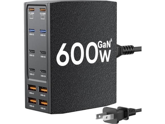 USB Charging Station (600W),12-Port USB C Charger Block with Dual 100W PD USB-C Fast Charging Station Hub for MacBook Pro/Air/All iPad Phone 17/16...