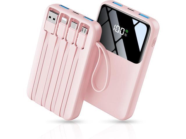 Power Bank, 15000mAh Portable Charger with Built in Cable, 22.5W Fast Charging, 6 Outputs, Slim Travel Essential Battery Pack with LED Display,...