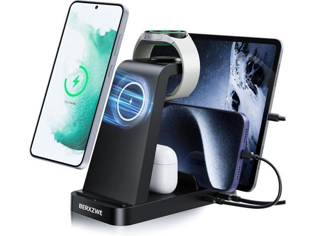 Wireless Charger for Samsung Charging Station, 5 in 1 Wireless Fast Charger for Galaxy S25 Ultra/S24 Ultra/S23/S22, Watch Ultra 7/6/5/4/3, Charger...