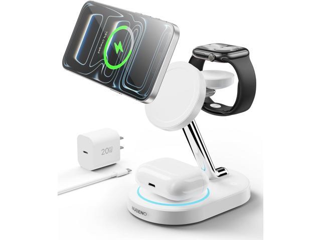 Fast Charging Station for iPhone 16/16 Pro/16 Pro Max, Wireless Charger Station for MagSafe iPhones, 3 in 1 Magnetic Charger Stand for iPhone...