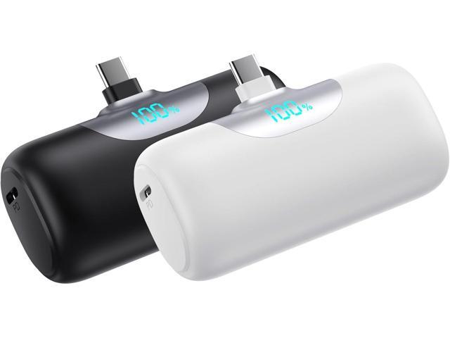 [2 Packs]Mini Portable Charger for iPhone 17/16, 5500mAh LCD Display USB C Power Bank,Fast Phone Charging Travel Pocket Size Battery Pack for...