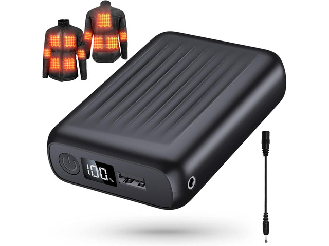 Heated Jacket Battery Pack for SOLJIKYE, Genovega, Wulcea, Portable Power Bank for Heated Blanket,Jackets, Camping Chair, 5V USB Heated Vest (NOT...