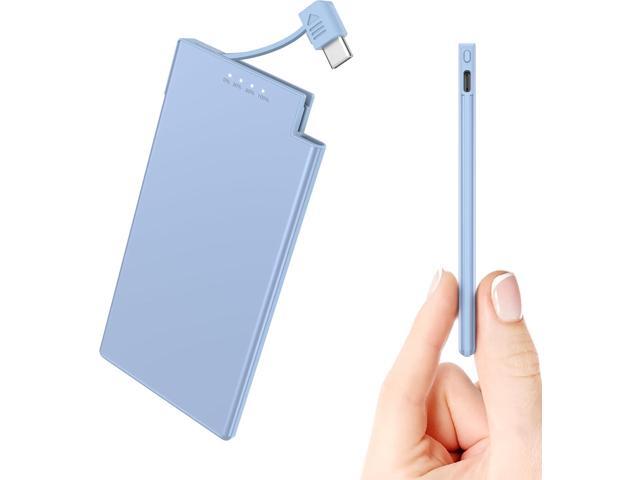 Auskang USB-C Portable Charger with Built in Cable-5000mAh Slim Power Bank Compatible with iPhone17 16 15 Series/Samsung/Google Pixel/Android...