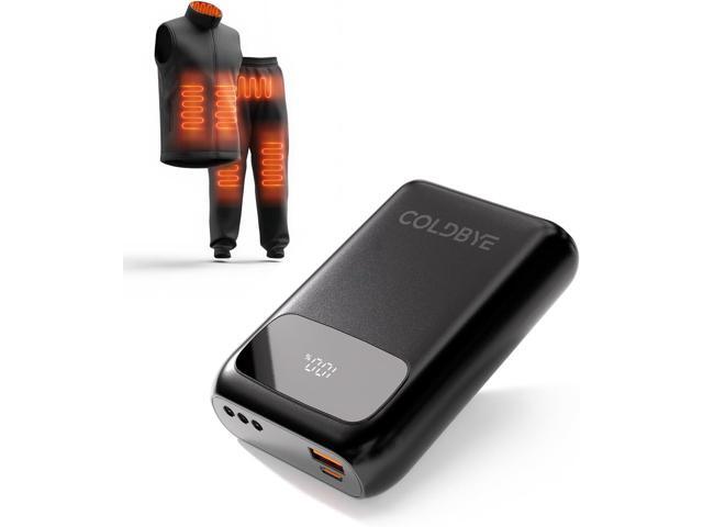ColdBye PD 30W 20000mAh Battery Pack for Heated Vest Built-in 3 DC Size Adapter, DC 7.4V/5A Power Bank for Heated Vest & Jackets with LED Display