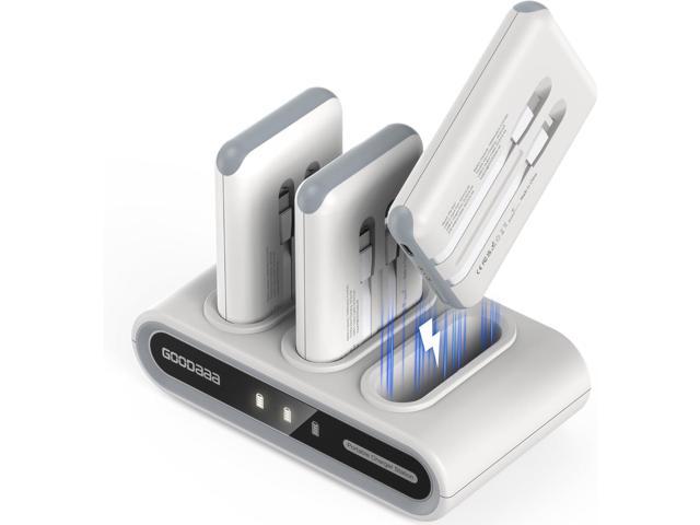 GOODaaa Portable Charger, 3-Pack 10000mAh Slim Power Bank Built in Cables, 3 Outputs 1 Inputs for All Mobile Devices, Charging Station Set Includes...