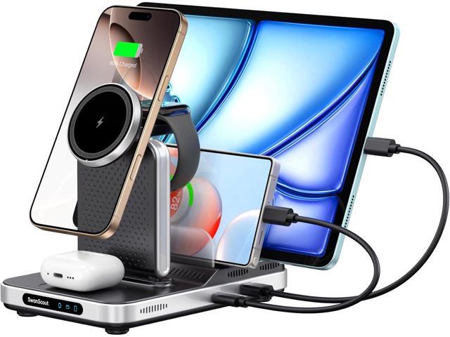 Magnetic Charger for iPhone, SwanScout 901M, Charging Station for Apple Multiple Devices, for iPhone 17/16/15/14/13 Series, for Apple Watch...