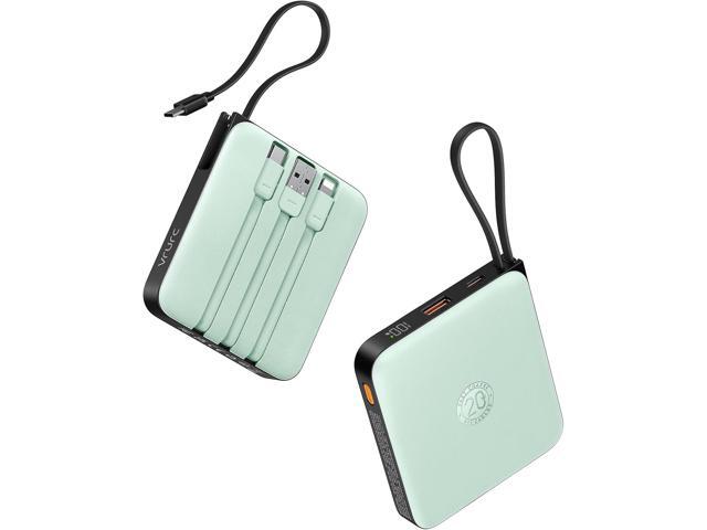 VRURC Portable Charger USB C, Power Bank with Built-in Cable, 10000mAh 20W Battery Pack for iPhone 16 15 14 Samsung Galaxy S23 S22 Google, Note 20,...