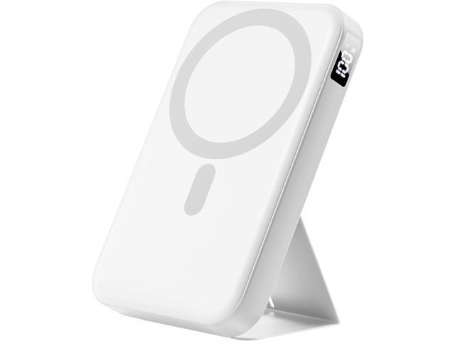 Magnetic Portable Charger, 10000mAh Power Bank with Leather Foldable Stand - Travel Essentials, USB-C 20W Fast Charging for Magsafe Battery Pack,...