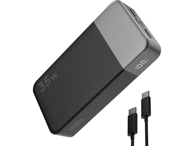 NOBIS Portable Charger, 20000mAh Power Bank, 35W Power Bank Fast Charging, Battery Pack with C to C Cable, Battery Bank with Digital Display for...