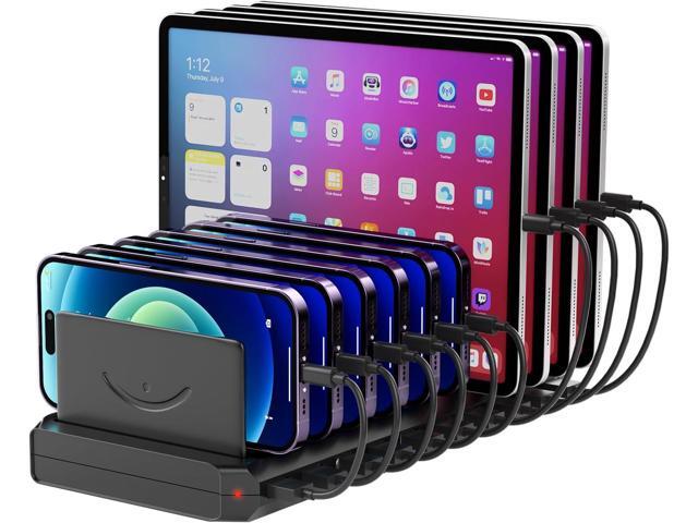 Charging Station for Multiple Devices, Multiple USB Charger Station with 10 Fast Charging Ports, Charging Station for iPhone Apple Watch Samsung...