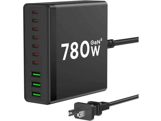 USB C Charger Block, 780W 10 Port Charging Station USB Charger Block Double 120W Gan Laptop Fast Charging Compatible with MacBook Air/Pro, iPhone,...