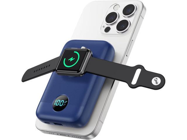 Magnetic Portable Charger for iPhone,10800mAh 4-in-1 Power Bank with iWatch Charger,25W PD Fast Charging Battery Pack for Magsafe,iPhone...