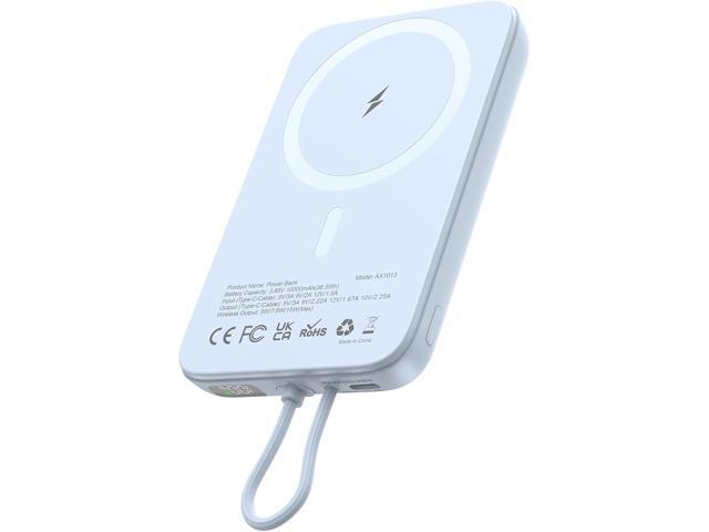 AsperX Magnetic Battery Pack, 10,000mAh Wireless Portable Charger, 25W USB-C Power Delivery Power Bank, Compatible for iPhone 16/15/14/13/12...