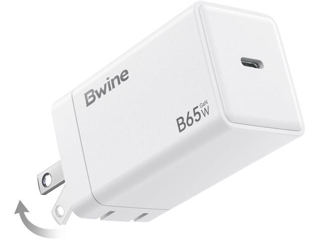 Bwine 65W Phone Charger, GaN Charging Blocks, Compatible with Drone, iPhone 17/Pro,Galaxy S24,Note 20/10+, iPad and More, White (1x Adapter)