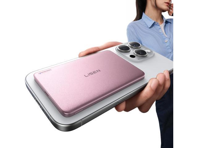 LISEN 0.3 Ultra Slim MagSafe Portable Charger,5000mAh Wireless Card Slim MagSafe Battery Pack iPhone 17 Air Accessories,Magnetic Power Bank for...