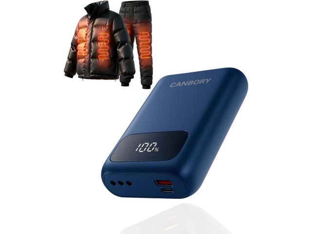 PD 30W 20000mAh Heated Vest Battery Pack Built-in 3 DC Size Adapter,Compatible with Major Heated Clothing Brands, 7.4V/5V Battery Pack with LED...
