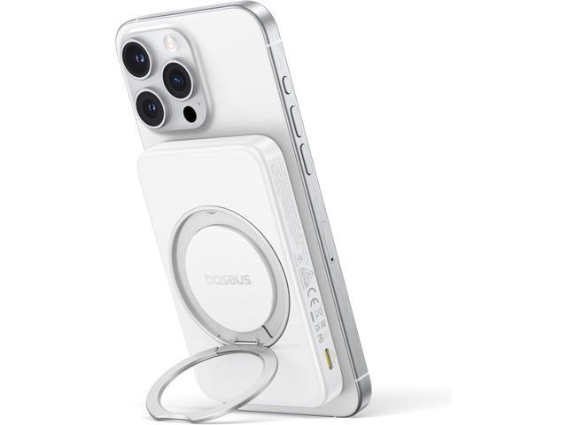 Baseus PicoGo Magnetic Power Bank, Qi2 Certified 15W Ultra-Fast Wireless Portable Charger with Stand, Ultra-Slim 5000mAh Battery Pack for iPhone 17...