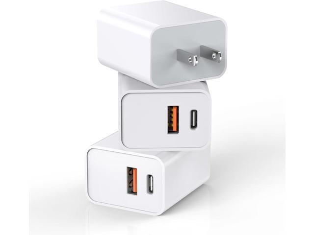 3 Pack Apple USB C Wall Charger,20W iPhone 17/16 Dual Port QC + PD 3.0 Power Adapter Double Fast Plug Charging Block for Apple iPhone 17/17...