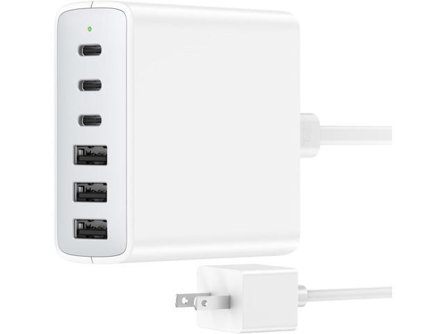 USB C Fast Charger Block, 100W 6 Ports Charging Station Hub for iPhone 16 15 14 13 Pro Max, iPad Pro Air Mini, Galaxy, for Air-pods 4, Pro 2, 25W...