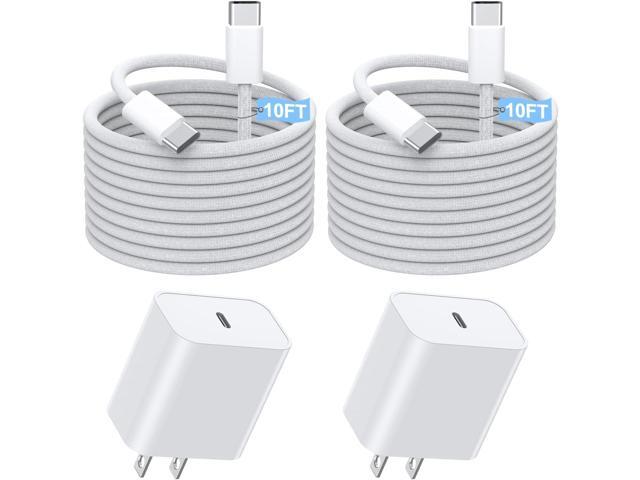 Fast Charging iPhone 17 16 15 Charger,2Pack 10 FT Long USB C Charger woven Cord with 20W USBC Fast Charger Block for iPhone 17/17 Air/17 Pro/17 Pro...