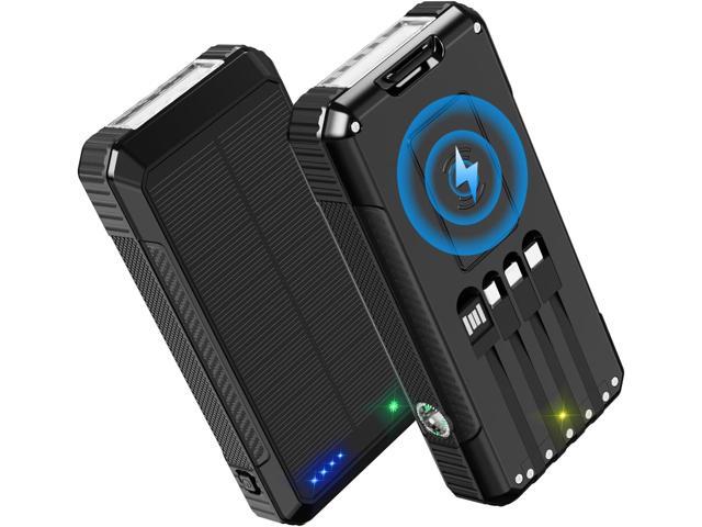 Solar Charger Power Bank 49800mAh, Portable Phone Charging Built-in 4 Cables 22.5W Fast Charging for Cell Phones, Type-C input/Output Port Solar...