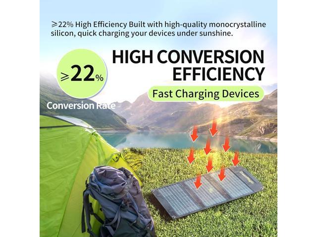 Greenmagic 40 Watt Portable Solar Battery Charger Ideal for Power Battery, Power Station, Smartwatches, Phones, Powerbank, Tablets, Laptops,...
