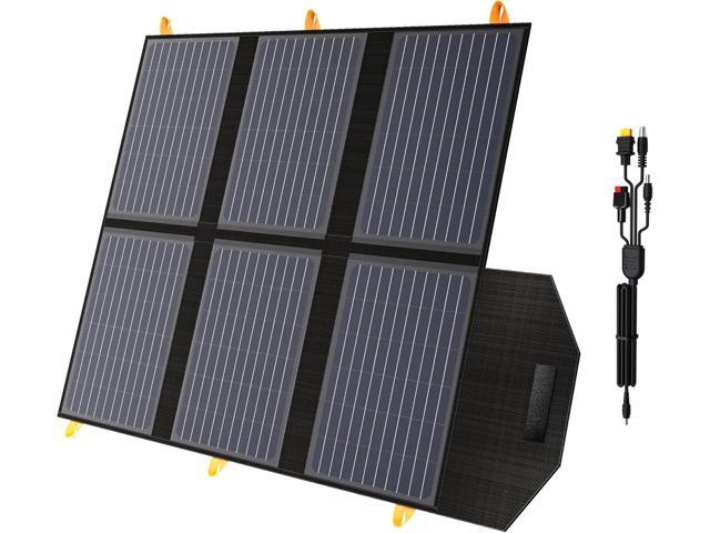 60W Portable Solar Panel for Power Station, 24% High Efficiency Foldable Solar Charger with QC3.0 USB-A PD3.0 DC Output, IP67 Waterproof Solar...