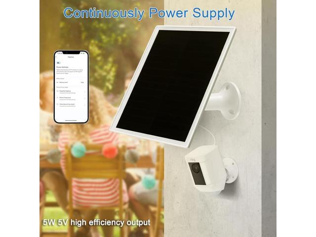Solar Panel Charger for Ring Camera, Compatible with Ri ng Stick Up Cam, Stick Up Cam Pro, Ring Spotlight Cam Plus/Pro, 6W5V 13ft Charging Cable...