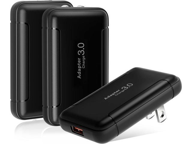 Flat USB Wall Plug, Costyle 3 Pack 18W Quick Fast Charge 3.0 USB Wall Charger Plug Adapter 3A Fast Charging Block for Samsung Galaxy S20 S21 S22...