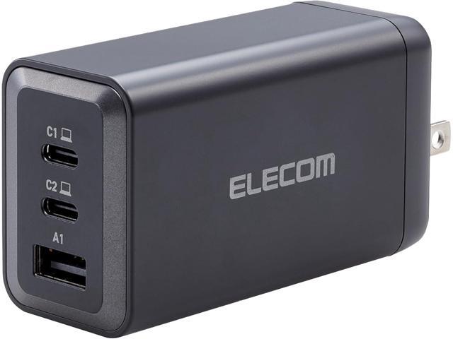 ELECOM 120W USB C Wall Charger Block, 3 Multi Port GaN II Smart PD, Ultra-Fast Charging, Compact Power Adapter for Multiple Devices, Laptops,...