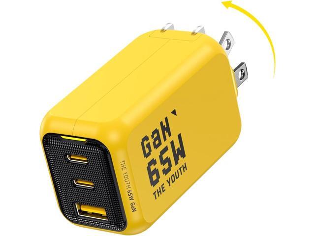 AOHI Youth 65W GaN+ USB C Charger Block, 3-Port PPS Type C Compact Foldable Laptop Fast Wall Charger for MacBook Pro/Air, iPad Pro, iPhone 17/16...