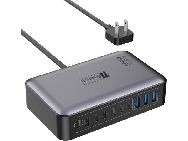 USB C Charger Block 500W, 10-Port Charging Station, GaN PD 140W Type C Fast Charger Hub for MacBook Pro/Air, DELL, iPad, iPhone, Samsung Galaxy,...