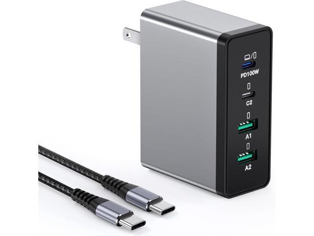 140W USB C Charger, GaN Laptop Charger PD3.0 PPS Wall Charger 4 Port mit 2M Cable Fast Charging Compatible with MacBook...