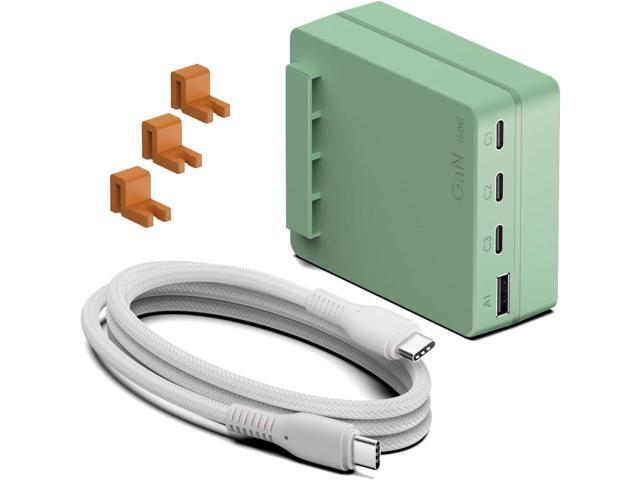 4 in 1 multiport USB C Wall Charger 20W PD Fast Charging USB-C Cable Flat Slim Charger Block for Chromebooks Gaming Consoles Controller Mini...