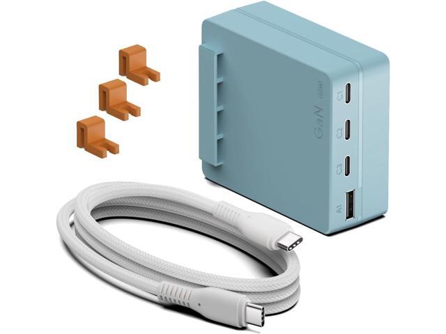 4 in 1 multiport USB C Wall Charger, 20W PD Fast Charging USB-C Cable Flat Slim Charger Block for Chromebooks Gaming Consoles Controller Mini...