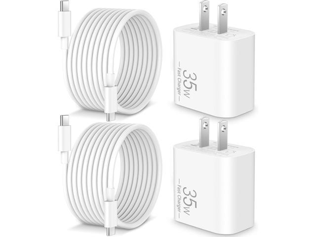 35W USB C Fast Charger for Google Pixel 10/10 Pro XL/10 Pro Fold/9/9 Pro XL/8/8a/8 Pro/7/6/5/4/3 XL, 2-Pack 35W Type C Fast Charger Block & 10FT...