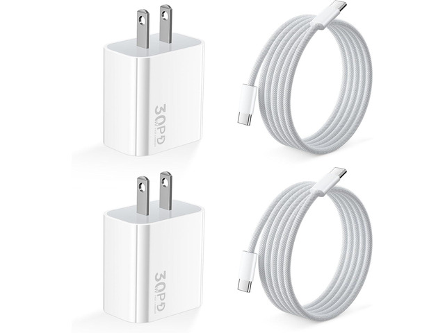 2pack 30W USB C Wall Charger,iPhone 16 Charger,Fast Charging Block,for iPhone 16/16plus/16pro/16promax/iPhone 15/15plus/15pro/15promax,for iPad...