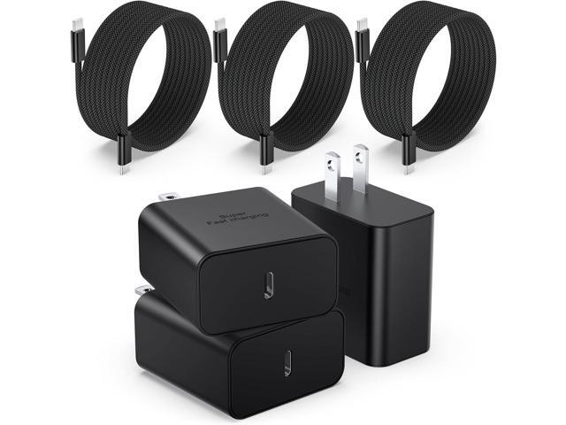 45W Super Fast Charger USB C, 3 Pack 45W USB C Wall Charger Block with 6.6FT 100W Type C Charging Cables for iPhone 17 Pro Max/17 Pro/17 Air/17/16...