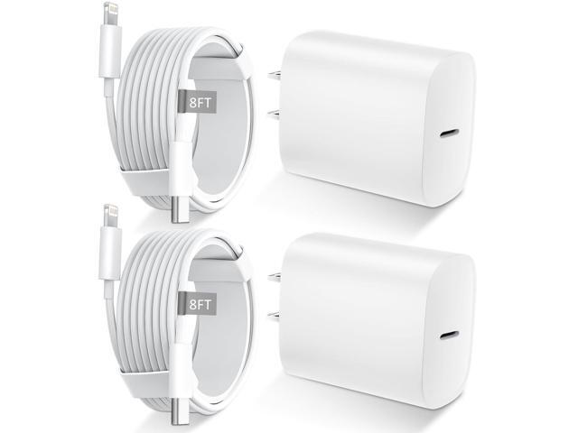 DiHines Phone 14 13 12 11 Fast Charger,8FT Long Phone Chargers Fast Charging Lightning Cable with 20W USB C Charge Block,White