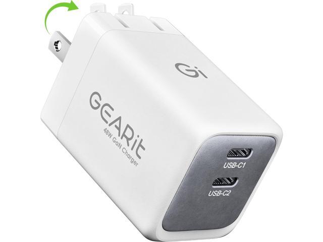 GEARit Compatible with Apple, Samsung, iPhone, iPad & Google Pixel 48W USB C Charger Block Fast Charging 2-Port GaN Wall Charger with PD 3.0 &...