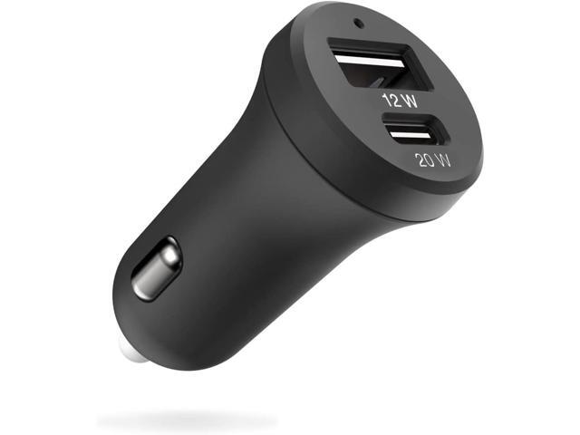 Smartish 2 Port USB Car Charger - Volt 45 Maximum Speed 4.8 Amp Quick Charger Compatible with iPhone Android and All USB Devices (Silk) - Black