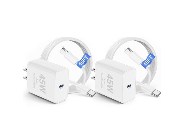 2Pack 45W iPhone 17 16 15 Charger Fast Charging,USB C Super Fast Charger Block and Long Type C to C Cable Cord 10ft for Apple iPhone 17 Pro Max/17...
