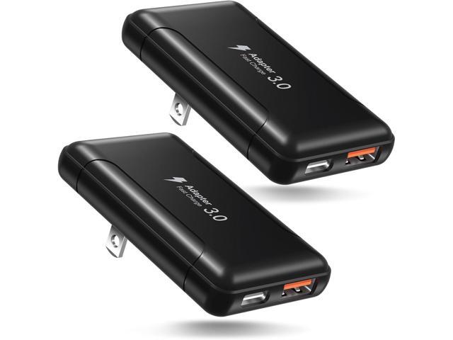 Flat USB C Wall Charger, Costyle 2 Pack 30W Slim USB A and USB C Power Adapter Plug PD+QC 3.0 Fast Charging Block with Foldable Outlet Plug for...