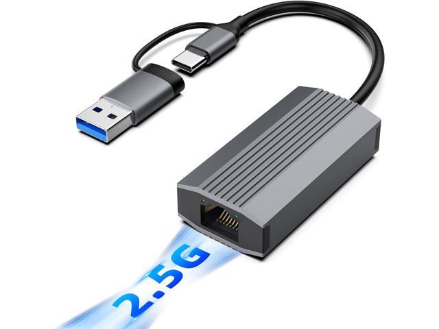 2.5G USB C USB 3.0 Ethernet Adapter, Ethernet Adapter for Laptop, Aluminum, Type C (Thunderbolt 4/3 Compatible) to RJ45 Network Internet,...