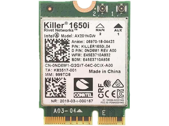 AX1650i Killer Series Upgraded WiFi 6 Adapter Gaming WiFi Adapter CNVio2 M.2 WiFi Card 2.4 Gbps WiFi for PC Bluetooth 5.2 Support ...