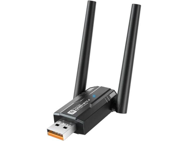 Wireless USB WiFi 6 with Bluetooth 5.4 Adapter Dual Antennas 5G/2.4G WiFi Adapter for Desktop PC MacBook Laptop Windows11/10 Wireless Network,...