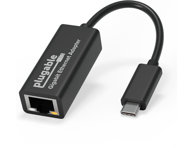 Plugable USB C to Ethernet Adapter, Fast and Reliable Thunderbolt or USB C to Gigabit Ethernet Adapter, Compatible with Windows, Mac, iPhone 15,...