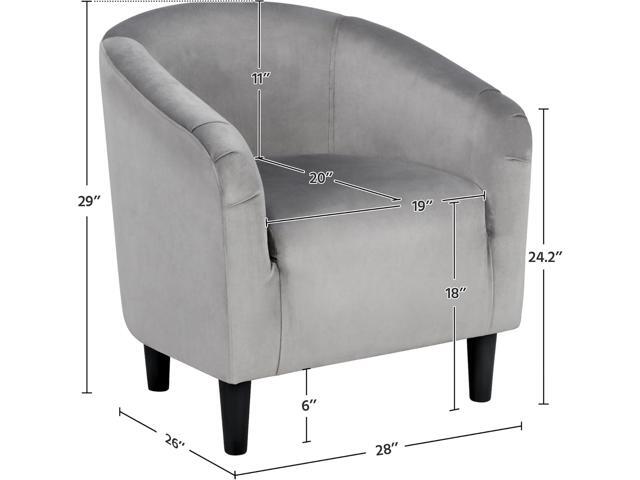 Yaheetech Living Room Chair, Velvet Accent Chair, Upholstered Barrel Chair, Sitting Chair with Armrest and Low Back for Living Room Bedroom...